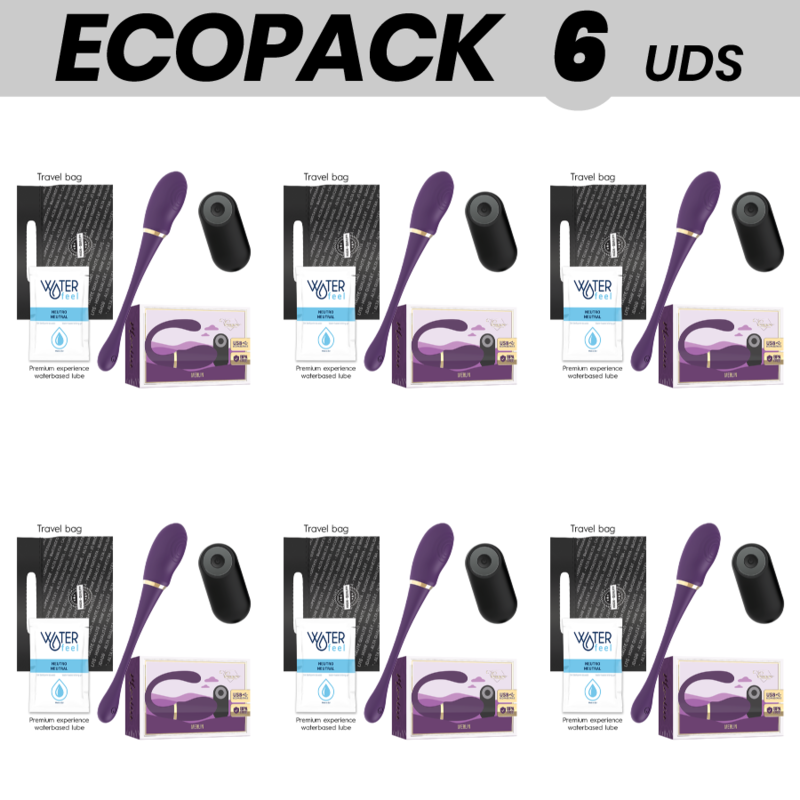 ECOPACK 6 UNIDADES - TREASUREMERLIN DOUBLE COUPLE VIBRATOR CONTROL REMOTO - D-233619 - Dona Pimenta