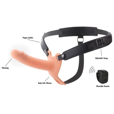 HIDDEN DESIRE - INFERNO MANGA PENIANA VIBRATÓRIA COM STRAP-ON 16 CM - D-245551 - Dona Pimenta