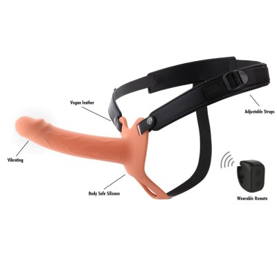 HIDDEN DESIRE - INFERNO MANGA PENIANA VIBRATÓRIA COM STRAP-ON 18 CM - D-245553 - Dona Pimenta