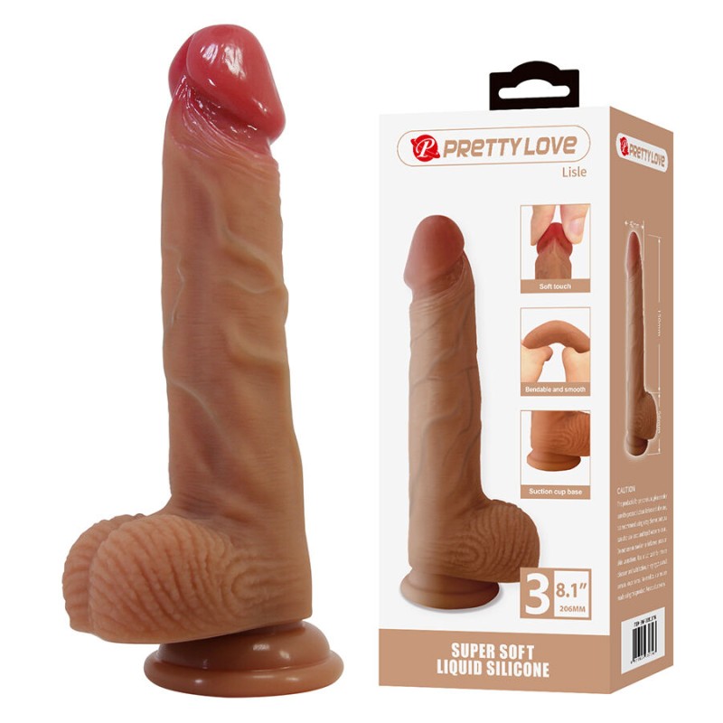 PRETTY LOVE - LISLE DILDO REALISTA COM VENTOSA 20,6 CM -Ø- 4,2 CM - D-245197 - Dona Pimenta