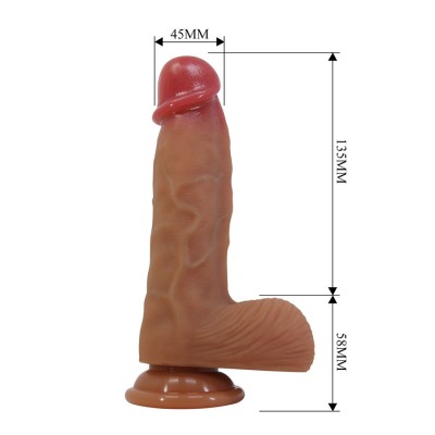 PRETTY LOVE - DUVALL DILDO REALISTA COM VENTOSA 19,3 CM -Ø- 4,5 CM - D-245199 - Dona Pimenta