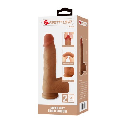 PRETTY LOVE - DUVALL DILDO REALISTA COM VENTOSA 19,3 CM -Ø- 4,5 CM - D-245199 - Dona Pimenta