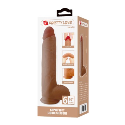 PRETTY LOVE - MENDEL DILDO REALISTA COM VENTOSA 25,5 CM -Ø- 5,6 CM - D-245202 - Dona Pimenta