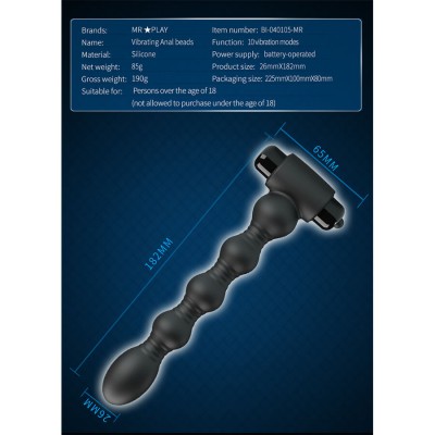 MR PLAY - MASSAGEADOR DE PLUG ANAL VIBRATÓRIO - D-245187 - Dona Pimenta