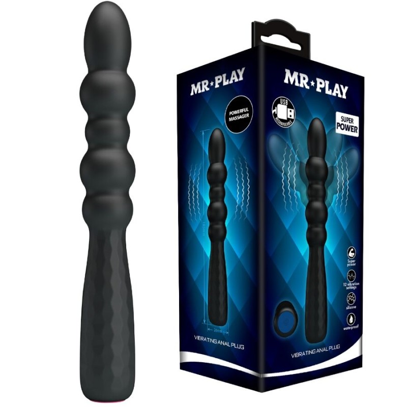 MR PLAY - PLUG ANAL VIBRATÓRIO FLEXÍVEL - D-245188 - Dona Pimenta