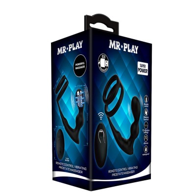 MR PLAY - PLUG ANAL VIBRATÓRIO COM ANEL PENIANO E CONTROLE REMOTO - D-245189 - Dona Pimenta