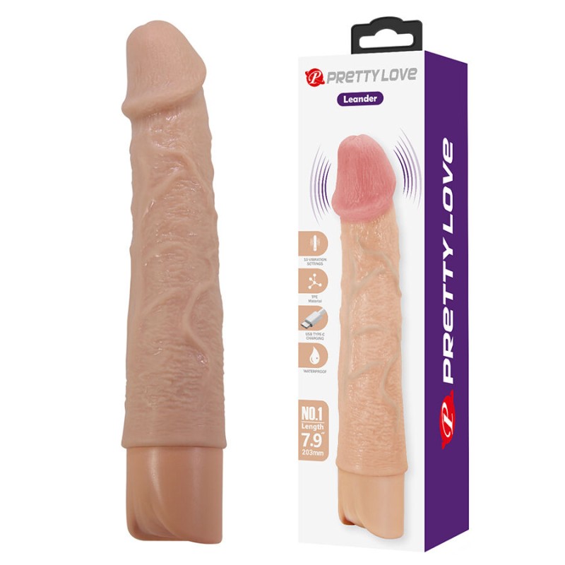 PRETTY LOVE - LEANDER VIBRADOR FLEXÍVEL E REALISTA - D-245232 - Dona Pimenta