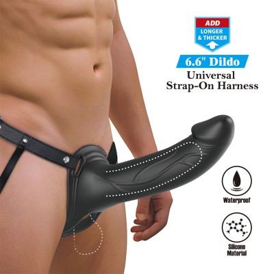 PRETTY LOVE - LANDON BLACK VIBRATING STRAP-ON - D-245192 - Dona Pimenta