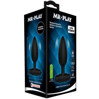 MR PLAY - PLUG ANAL SUPER POWER COM VIBRAÇÃO - D-245194 - Dona Pimenta