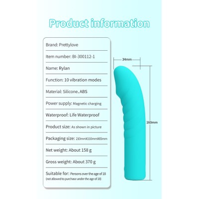 PRETTY LOVE - RYLAN VIBRADOR AZUL PARA PONTO G - D-245178 - Dona Pimenta