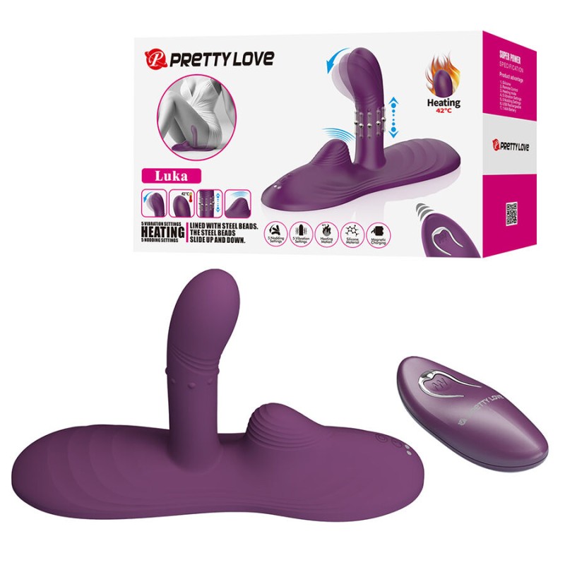 PRETTY LOVE - LUKA VIBRADOR DE SENTADO COM EFEITO DE CALOR E CONTROLE REMOTO - D-245218 - Dona Pimenta