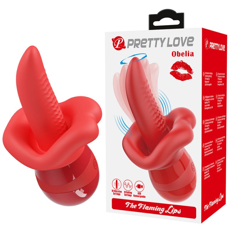PRETTY LOVE - OBELIA VIBRADOR DE LÍNGUA COM MOVIMENTO ORBITAL - D-245221 - Dona Pimenta