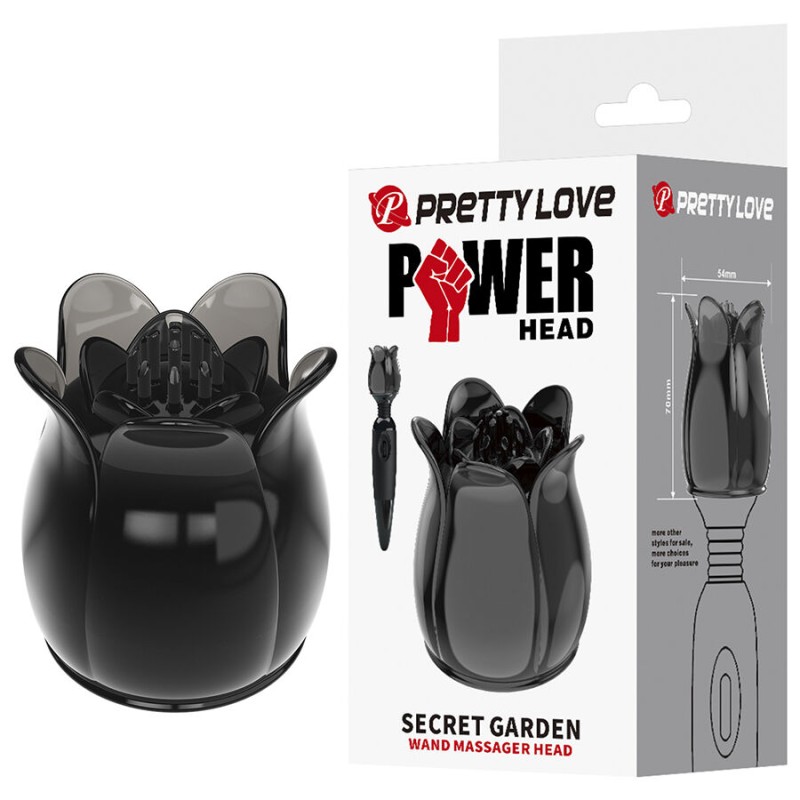 PRETTY LOVE - SECRET GARDEN CABEÇA DE MASSAGEM PRETA - D-245222 - Dona Pimenta
