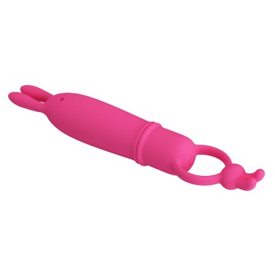 PRETTY LOVE - DELIA VIBRADOR RABBIT COM ANEL DE RESISTÊNCIA - D-245228 - Dona Pimenta