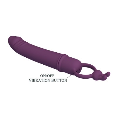 PRETTY LOVE - CORA VIBRADOR EM FORMATO DE PÊNIS COM ANEL DE RESISTÊNCIA - D-245229 - Dona Pimenta