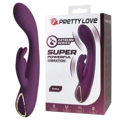 PRETTY LOVE - EMMA VIBRADOR ROXO RABBIT COM ESTIMULADOR - D-245231 - Dona Pimenta