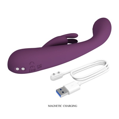 PRETTY LOVE - EMMA VIBRADOR ROXO RABBIT COM ESTIMULADOR - D-245231 - Dona Pimenta