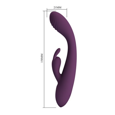 PRETTY LOVE - EMMA VIBRADOR ROXO RABBIT COM ESTIMULADOR - D-245231 - Dona Pimenta