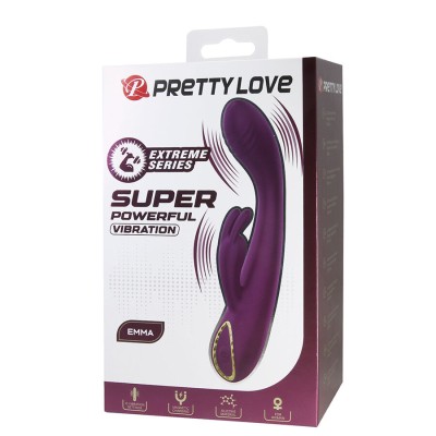 PRETTY LOVE - EMMA VIBRADOR ROXO RABBIT COM ESTIMULADOR - D-245231 - Dona Pimenta