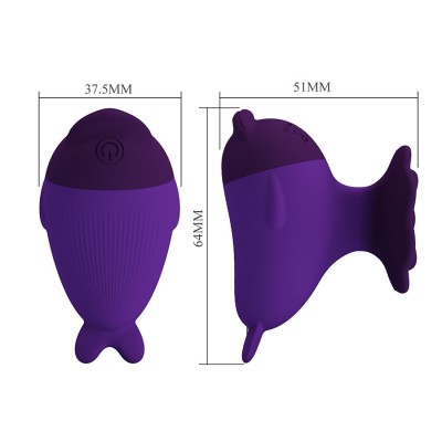 PRETTY LOVE - DOLPHIN MINI VIBRADOR COM CLIP - D-245251 - Dona Pimenta