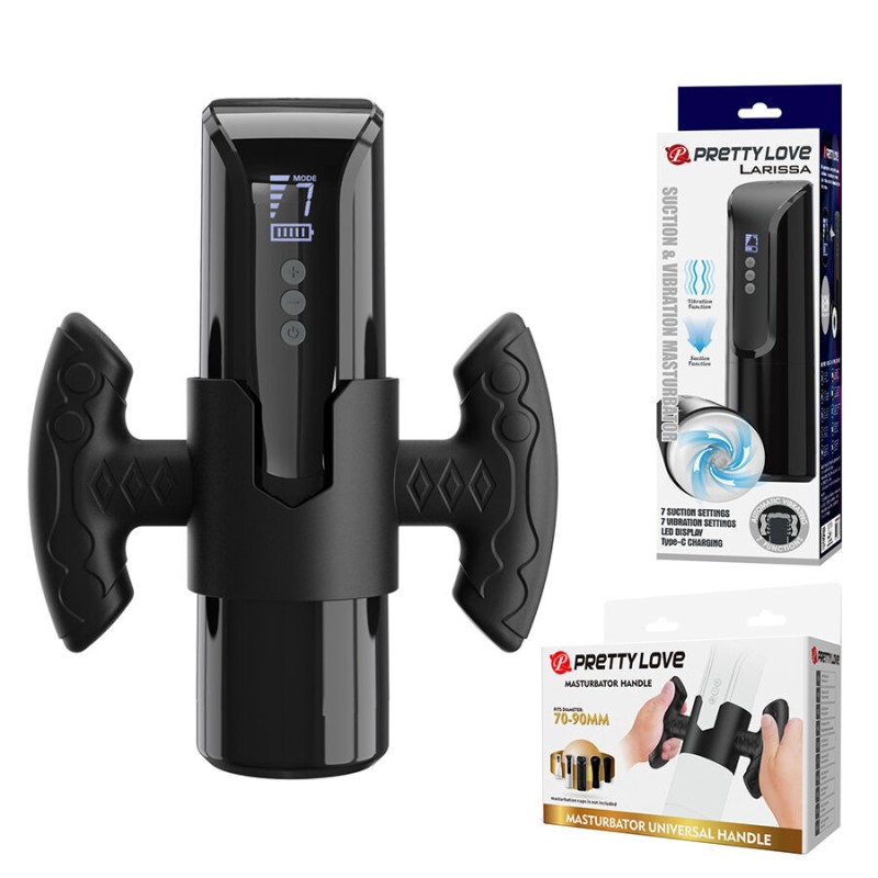 PRETTY LOVE - LARISSA MASTURBADOR DE SUCÇÃO COM VIBRAÇÃO + SUPORTE - D-245252 - Dona Pimenta