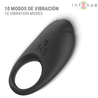 INTENSE - MERLOTTE ANILLO VIBRADOR CON ESTIMULACIÓN DE CLÍTORIS NEGRO - D-245640 - Dona Pimenta