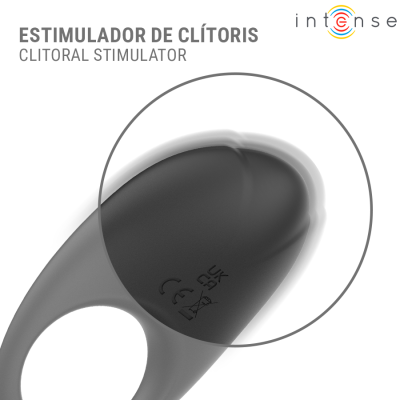 INTENSE - MERLOTTE ANILLO VIBRADOR CON ESTIMULACIÓN DE CLÍTORIS NEGRO - D-245640 - Dona Pimenta