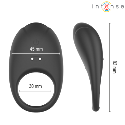 INTENSE - MERLOTTE ANILLO VIBRADOR CON ESTIMULACIÓN DE CLÍTORIS NEGRO - D-245640 - Dona Pimenta