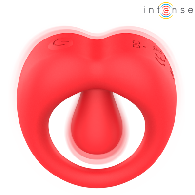 INTENSE - RUSSELL ANILLO VIBRADOR CON ESTIMULACIÓN DE CLÍTORIS ROJO - D-245641 - Dona Pimenta