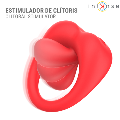 INTENSE - RUSSELL ANILLO VIBRADOR CON ESTIMULACIÓN DE CLÍTORIS ROJO - D-245641 - Dona Pimenta