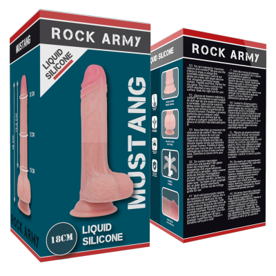 ROCKARMY - ARNÊS + SILICONE LÍQUIDO PREMIUM MUSTANG REALISTA 18 CM -O- 4.14 CM - D-227456 - Dona Pimenta