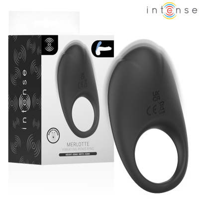 INTENSE - MERLOTTE ANILLO VIBRADOR CON ESTIMULACIÓN DE CLÍTORIS NEGRO - D-245640 - Dona Pimenta