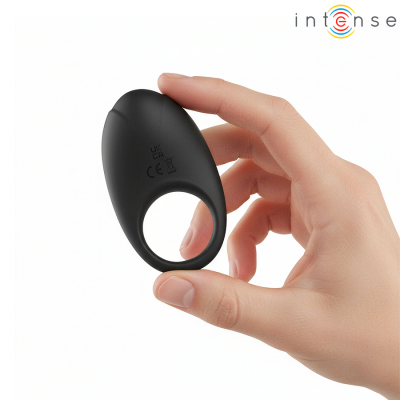 INTENSE - MERLOTTE ANILLO VIBRADOR CON ESTIMULACIÓN DE CLÍTORIS NEGRO - D-245640 - Dona Pimenta