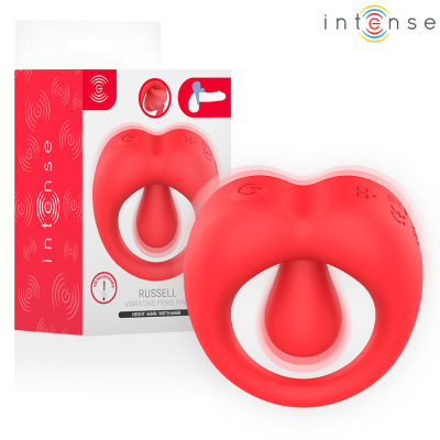 INTENSE - RUSSELL ANILLO VIBRADOR CON ESTIMULACIÓN DE CLÍTORIS ROJO - D-245641 - Dona Pimenta