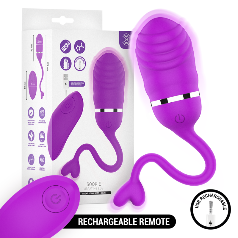 INTENSE - SOOKIE OVO VIBRATÓRIO COM CONTROLE REMOTO ROXO - D-245693 - Dona Pimenta