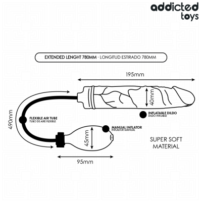 ADDICTED TOYS - DILDO INFLABLE MODELO 2 - D-244834 - Dona Pimenta