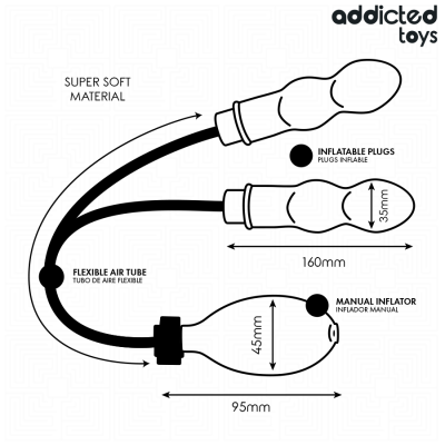 ADDICTED TOYS - PLUG ANAL DOBLE INFLABLE MODELO 3 - D-244836 - Dona Pimenta