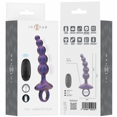 INTENSE - TITO VIBRADOR ANAL PLUG MODELO 3 CONTROLE REMOTO - D-242066 - Dona Pimenta