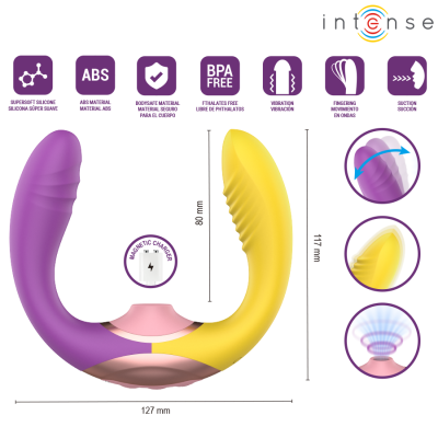 INTENSE - WILLOW - ESTIMULADOR DE SUCÇÃO E VIBRAÇÃO 3 EM 1 - D-245699 - Dona Pimenta