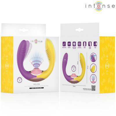 INTENSE - WILLOW - ESTIMULADOR DE SUCÇÃO E VIBRAÇÃO 3 EM 1 - D-245699 - Dona Pimenta