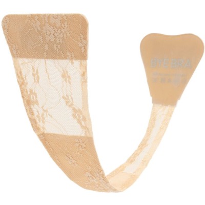 BYE-BRA - TANGA ADHESIVO ENCAJE BEIGE TALLA ÚNICA - D-245509 - Dona Pimenta