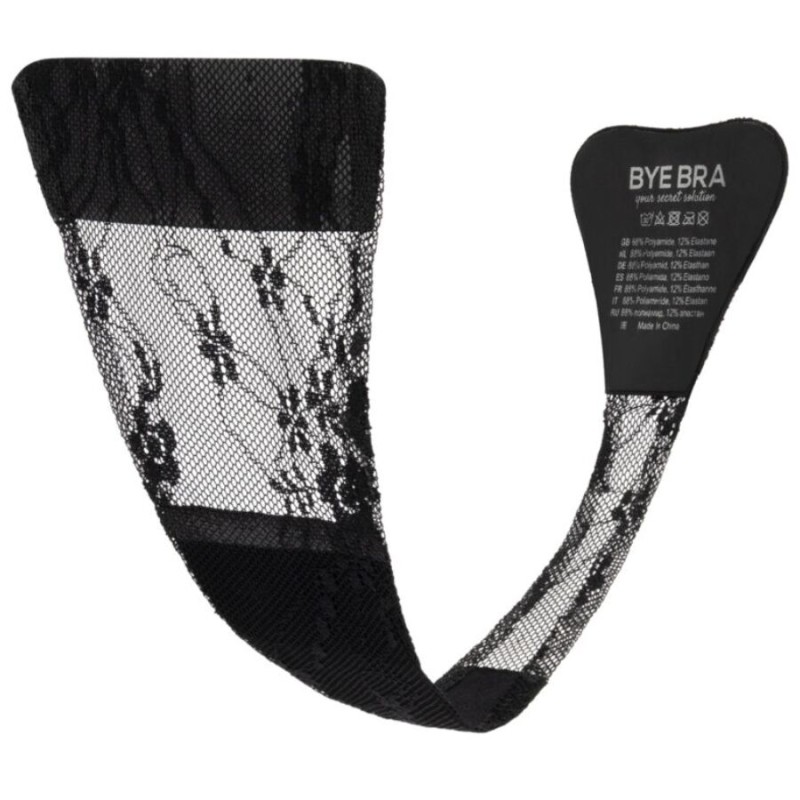 BYE-BRA - TANGA ADHESIVO ENCAJE BEIGE TALLA ÚNICA - D-245509 - Dona Pimenta