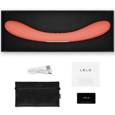 LELO - BOOMERANG VIBRADOR DE PONTA DUPLA VERMELHO CORAL - D-245680 - Dona Pimenta