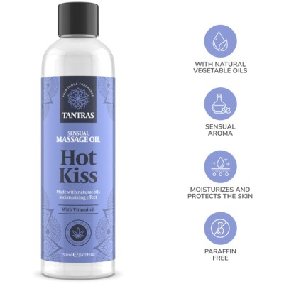 TANTRAS LOVE OIL HOT KISS 150 ML - D-230924 - Dona Pimenta