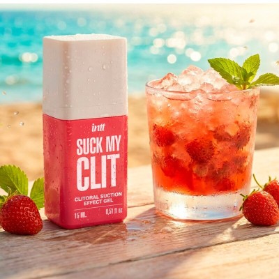 INTT - SUCK MY CLIT GEL COM EFEITO DE SUCÇÃO MORANGO SILVESTRE 15 ML - D-245712 - Dona Pimenta