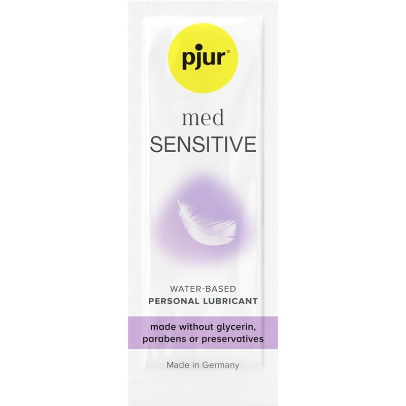 LUBRIFICANTE À BASE DE ÁGUA PJUR MED SENSITIVE GLIDE 2 ML - D-230659 - Dona Pimenta