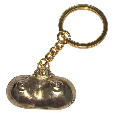 DIABLO PICANTE - CHAVEIRO DE METAL DOURADO COM SEIOS - D-245411 - Dona Pimenta