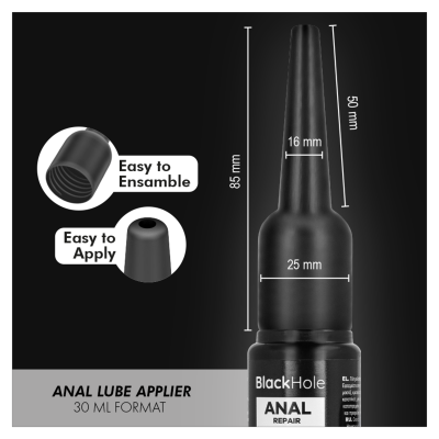 BLACK HOLE - APLICADOR DE LUBRIFICANTE ANAL TAMANHO P 30 ML - D-245174 - Dona Pimenta