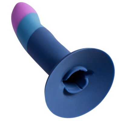 ROMP - PICCOLO DILDO DE SILICONE COM VENTOSA TRICOLORIDA 14 CM - D-245877 - Dona Pimenta