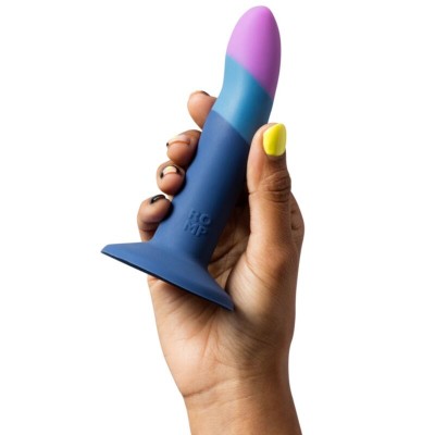 ROMP - PICCOLO DILDO DE SILICONE COM VENTOSA TRICOLORIDA 14 CM - D-245877 - Dona Pimenta